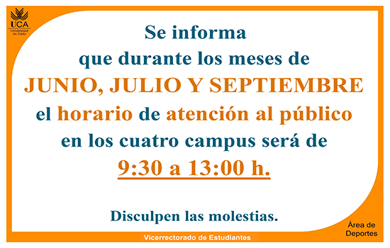 IMG Nuevo horario de secretaría desde 1 de junio hasta el 30 de septiembre